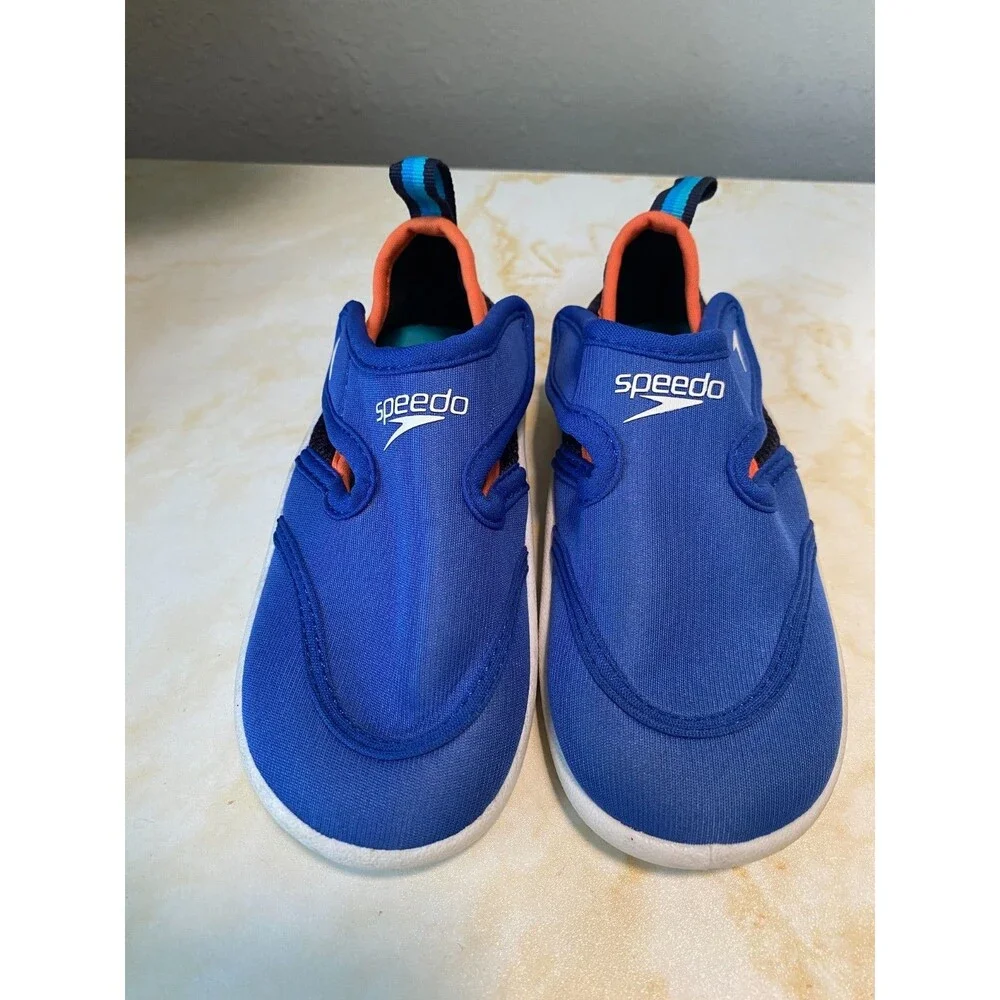 Speedo Kids/Toddler Hybrid Water Shoes Royal Blue/Orange, Size M Small 7-8